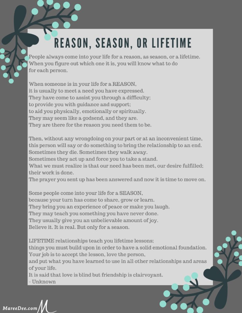 Reason, Season, Lifetime | Embracing the Unexpected